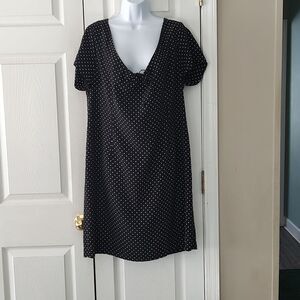 Venezia black white polka dot sheath dress Sz 14